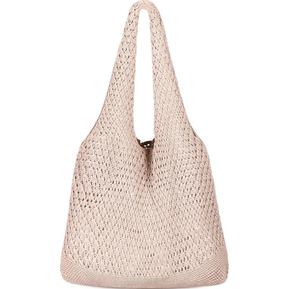 Women's Light Khaki Shoulder Shopping Handbag Casual Travel Totes Fold Able Bags